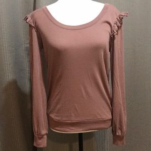 Soft Chaser Ruffled Knit Long Sleeved T